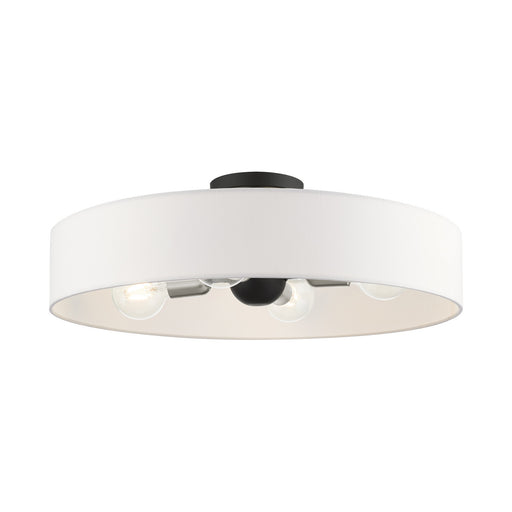 Livex Lighting - 46928-04 - Four Light Semi Flush Mount - Venlo - Black with Brushed Nickel Accents