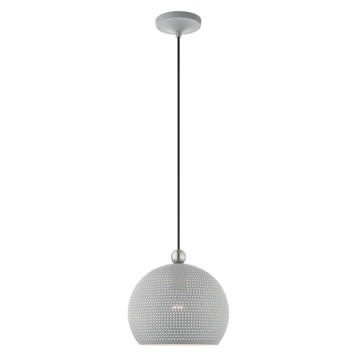 Livex Lighting - 49100-80 - One Light Pendant - Dublin - Nordic Gray with Brushed Nickel Accents