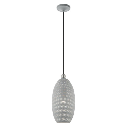 Livex Lighting - 49101-80 - One Light Pendant - Dublin - Nordic Gray with Brushed Nickel Accents