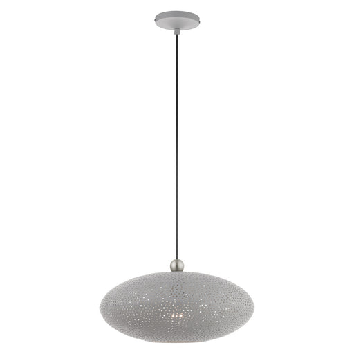Livex Lighting - 49102-80 - One Light Pendant - Dublin - Nordic Gray with Brushed Nickel Accents