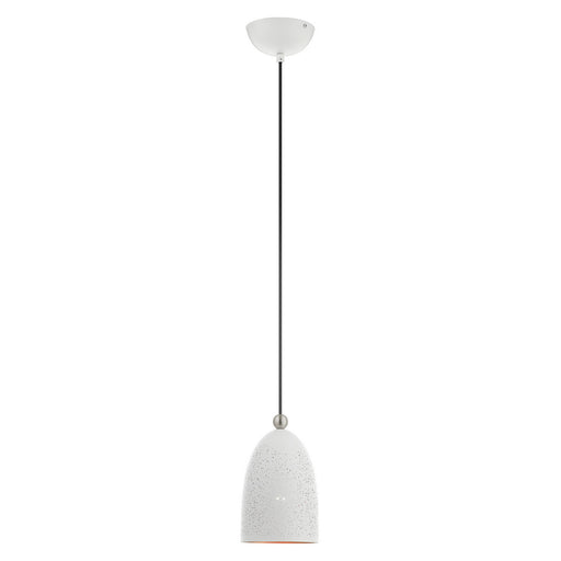 Livex Lighting - 49107-03 - One Light Pendant - Arlington - White with Brushed Nickel Accents
