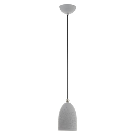 Livex Lighting - 49107-80 - One Light Pendant - Arlington - Nordic Gray with Brushed Nickel Accents