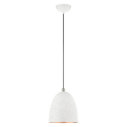 Livex Lighting - 49108-03 - One Light Pendant - Arlington - White with Brushed Nickel Accents