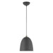 Livex Lighting - 49108-76 - One Light Pendant - Arlington - Scandinavian Gray with Brushed Nickel Accents