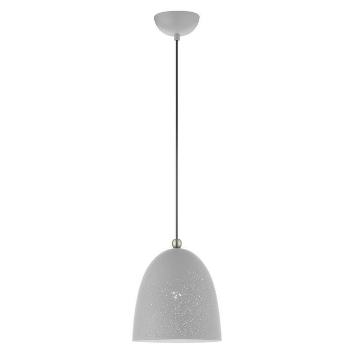 Livex Lighting - 49108-80 - One Light Pendant - Arlington - Nordic Gray with Brushed Nickel Accents