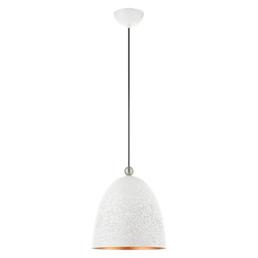 Livex Lighting - 49109-03 - One Light Pendant - Arlington - White with Brushed Nickel Accents
