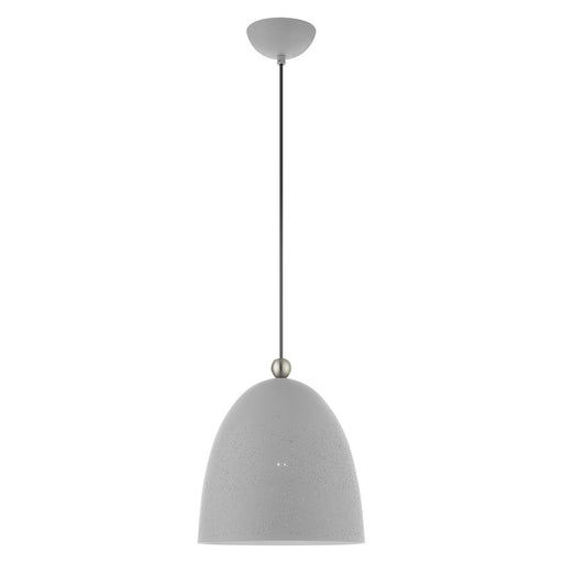 Livex Lighting - 49109-80 - One Light Pendant - Arlington - Nordic Gray with Brushed Nickel Accents