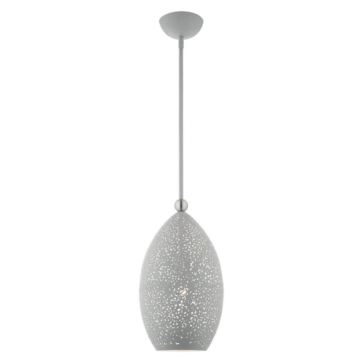 Livex Lighting - 49182-80 - One Light Pendant - Charlton - Nordic Gray with Brushed Nickel Accents