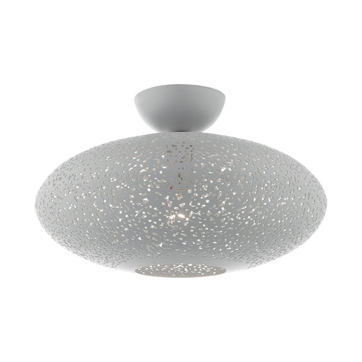 Livex Lighting - 49183-80 - One Light Semi Flush Mount - Charlton - Nordic Gray with Brushed Nickel Accents