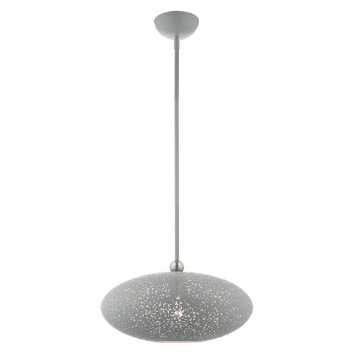 Livex Lighting - 49184-80 - One Light Pendant - Charlton - Nordic Gray with Brushed Nickel Accents