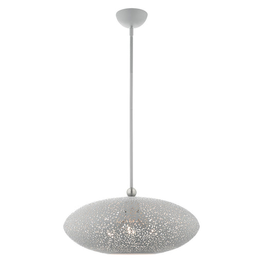 Livex Lighting - 49185-80 - Three Light Pendant - Charlton - Nordic Gray with Brushed Nickel Accents