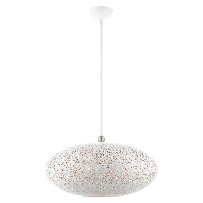 Livex Lighting - 49186-03 - Three Light Pendant - Charlton - White with Brushed Nickel Accents
