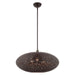 Livex Lighting - 49186-07 - Three Light Pendant - Charlton - Bronze with Antique Brass Accents
