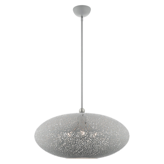 Livex Lighting - 49186-80 - Three Light Pendant - Charlton - Nordic Gray with Brushed Nickel Accents