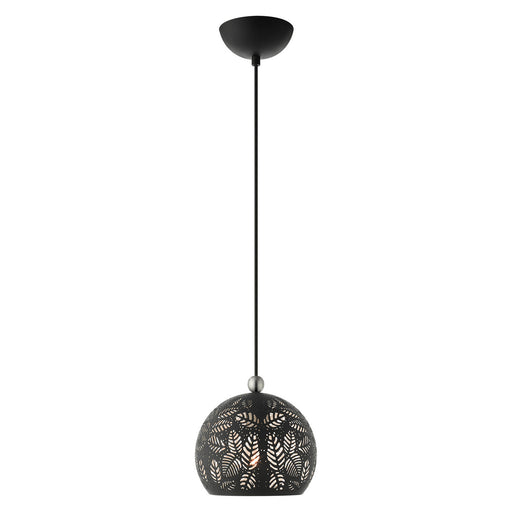 Livex Lighting - 49541-04 - One Light Pendant - Chantily - Black with Brushed Nickel Accents