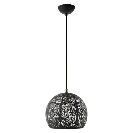 Livex Lighting - 49542-04 - One Light Pendant - Chantily - Black with Brushed Nickel Accents