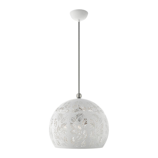 Livex Lighting - 49543-03 - Three Light Pendant - Chantily - White with Brushed Nickel Accents