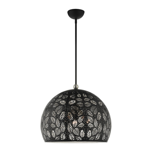 Livex Lighting - 49544-04 - Three Light Pendant - Chantily - Black with Brushed Nickel Accents