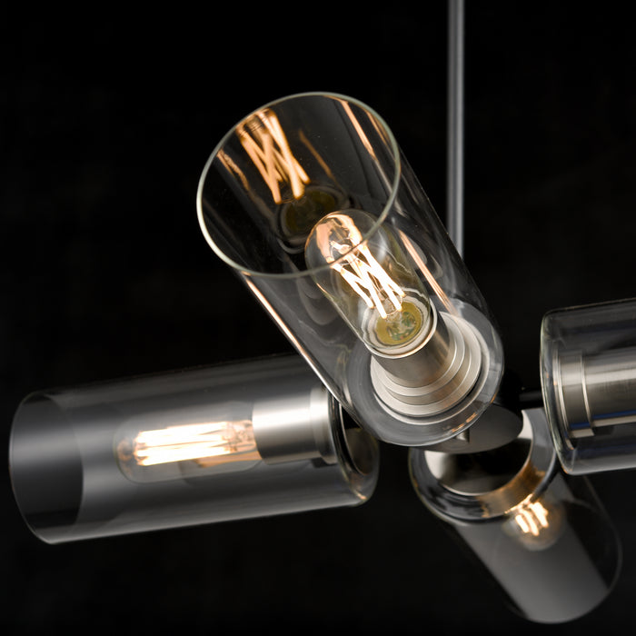 Four Light Pendant from the Barker collection in Satin Nickel/Graphite w/ Clear Glass finish