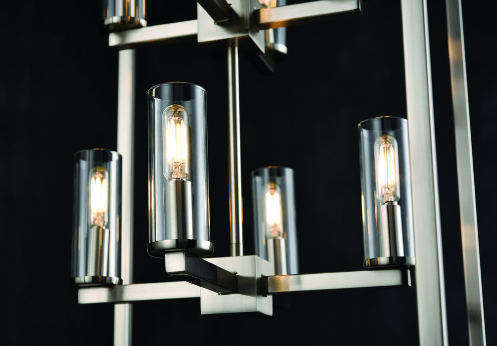 Eight Light Foyer Pendant from the Sambre collection in Multiple Finishes/Graphite w/ Clear Glass finish