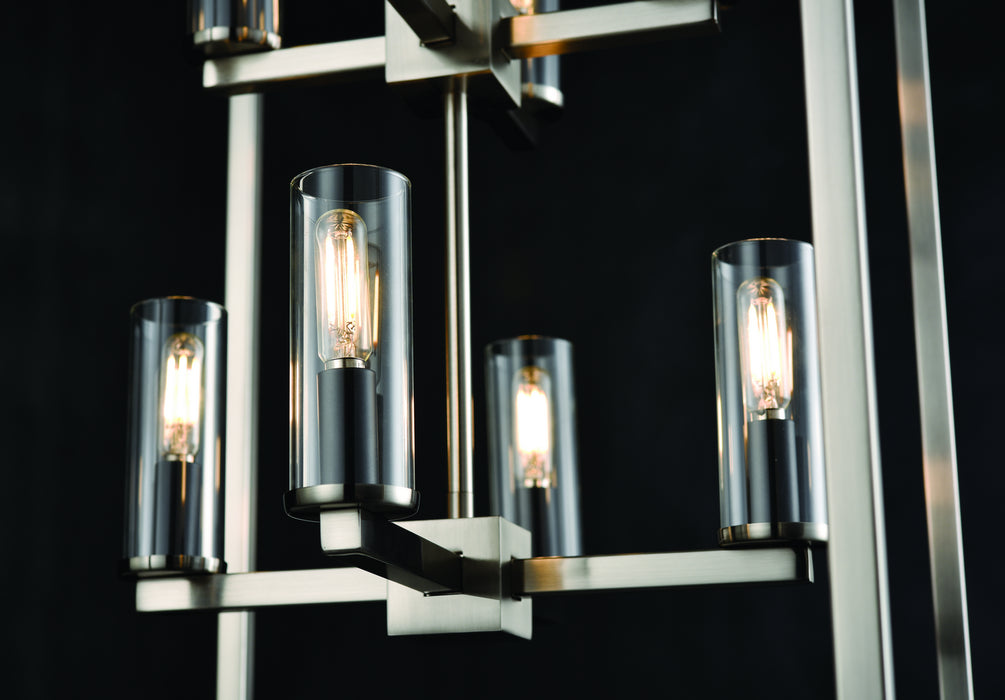 Eight Light Foyer Pendant from the Sambre collection in Multiple Finishes/Graphite w/ Clear Glass finish