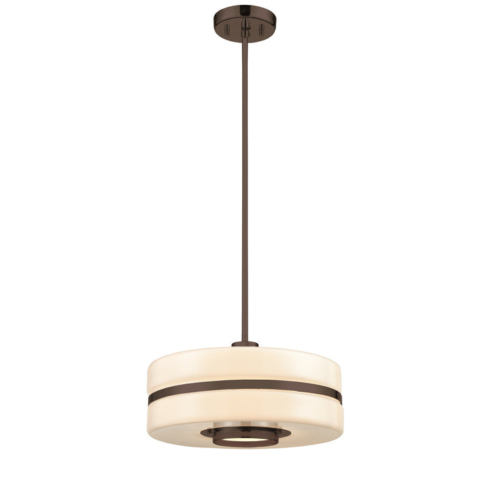 One Light Pendant from the Orchestra collection in Graphite w/ True Opal Glass finish