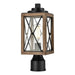 DVI Lighting - DVP43377BK+IW-CL - One Light Outdoor Post Lamp - County Fair Outdoor - Black/Ironwood On Metal