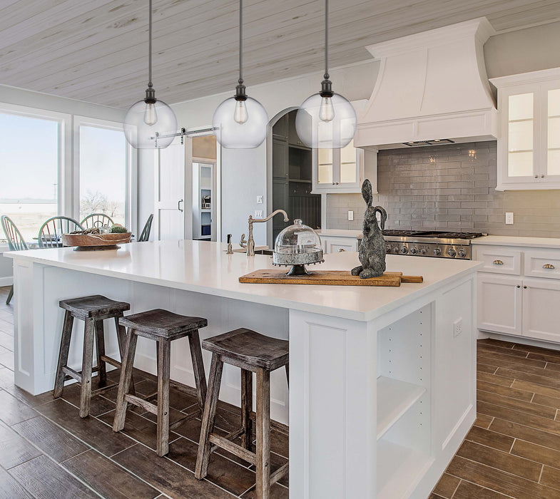 Concord Mini Pendant shown in the Matte Black finish with a Clear shade