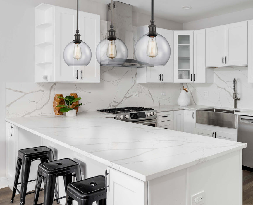 Concord Mini Pendant shown in the Matte Black finish with a Clear shade