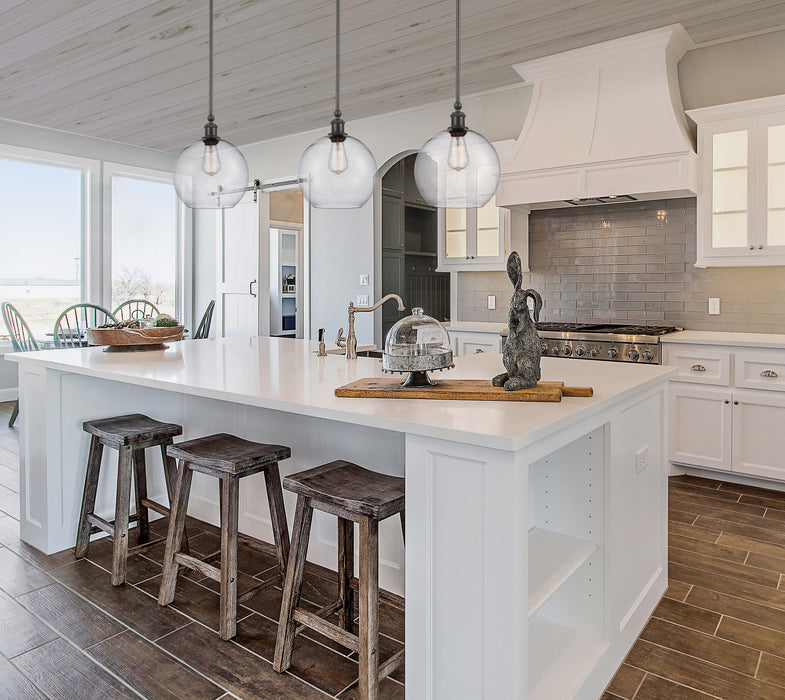 Concord Mini Pendant shown in the Matte Black finish with a Seedy shade