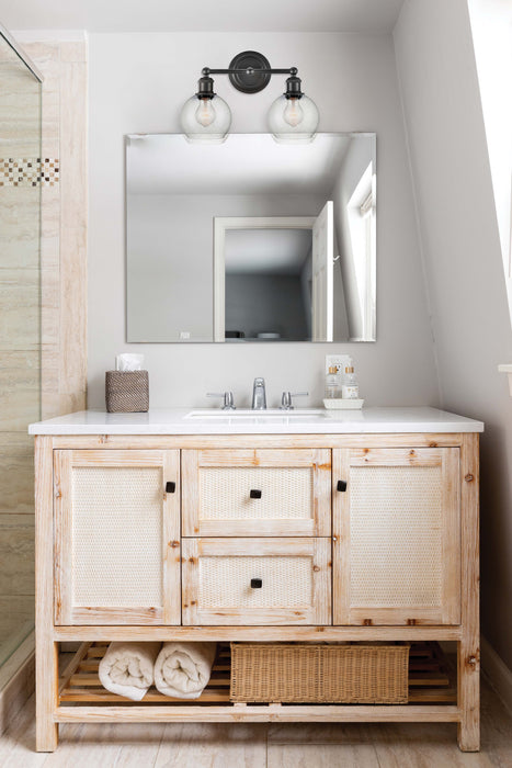 Concord Bath Vanity Light shown in the Matte Black finish with a Seedy shade