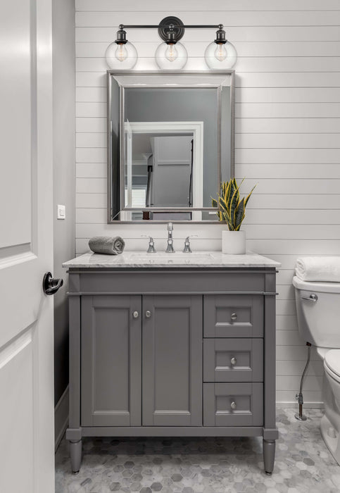 Innovations Lighting Concord 3 Light 24 inch Matte Black Bath Vanity Light 341-3W-BK-G122-6-LED