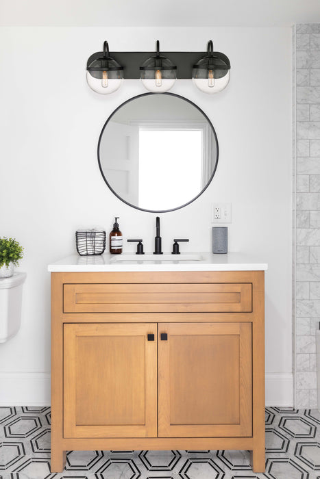 Innovations Lighting Sands 3 Light 24 inch Matte Black Bath Vanity Light 350-3W-BK-CL-LED