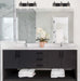 Press Bath Vanity Light shown in the Matte Black finish with a Clear shade