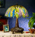 Meyda Tiffany - 26575 - Three Light Table Lamp - Tiffany Honey Locust - Lt Blue Pr