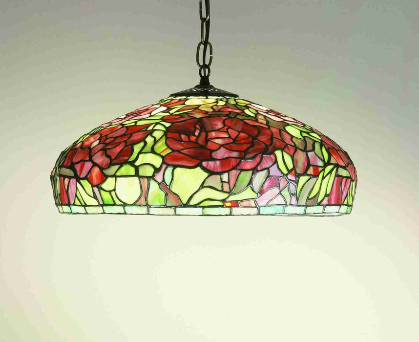 Meyda Tiffany - 51860 - One Light Pendant - Tiffany Peony - Burgundy Pink Seafoam