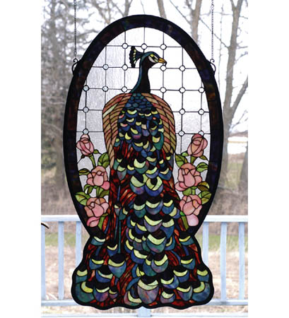 Meyda Tiffany - 67135 - Window - Peacock Profile - Wrought Iron