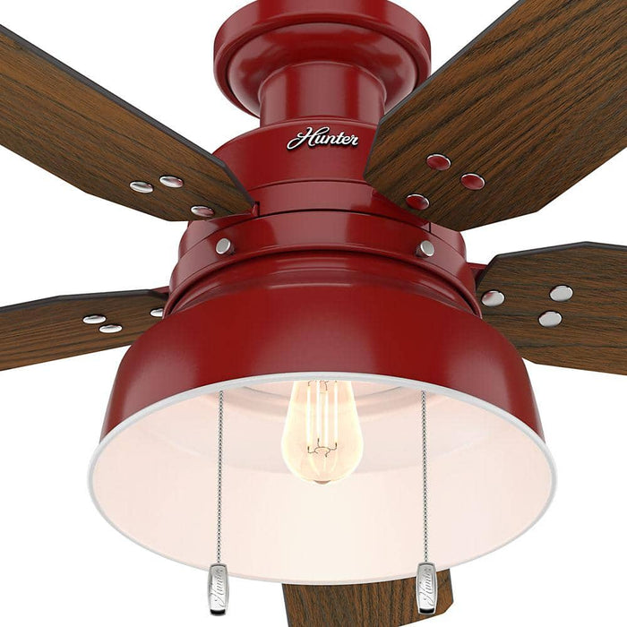 Hunter 52" Mill Valley Low Profile Ceiling Fan with LED Light Kit and Pull Chains