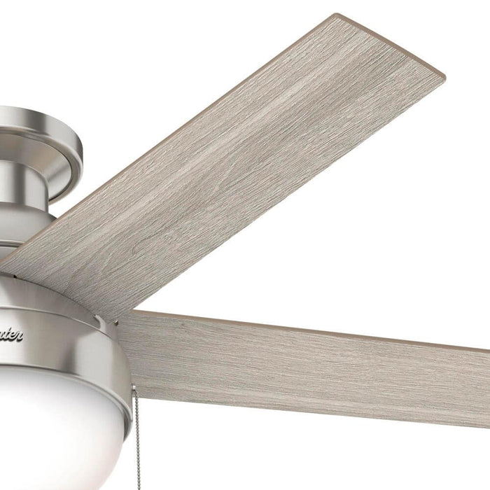 Hunter 46" Anslee Low Profile Ceiling Fan with LED Light Kit and Pull Chains