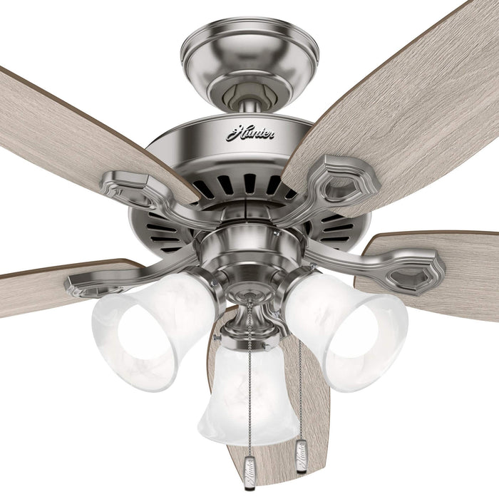 Hunter 52" Builder Ceiling Fan with 3-Light LED Light Kit and Pull Chains