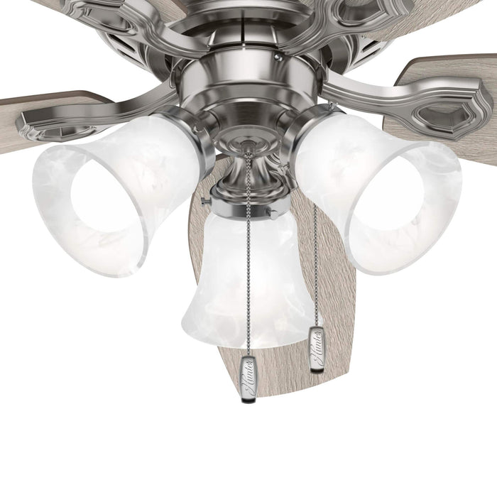 Hunter 52" Builder Hugger Ceiling Fan with LED Light Kit and Pull Chains