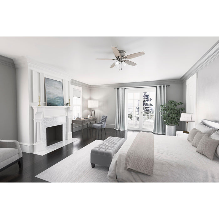 Hunter 52" Builder Hugger Ceiling Fan with LED Light Kit and Pull Chains