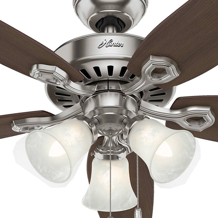 Hunter 52" Builder Ceiling Fan with 3-Light LED Light Kit and Pull Chains