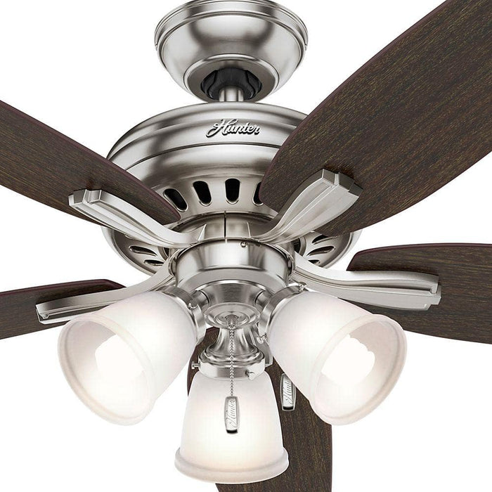 Hunter 52" Newsome Ceiling Fan with 3-Light LED Light Kit and Pull Chains