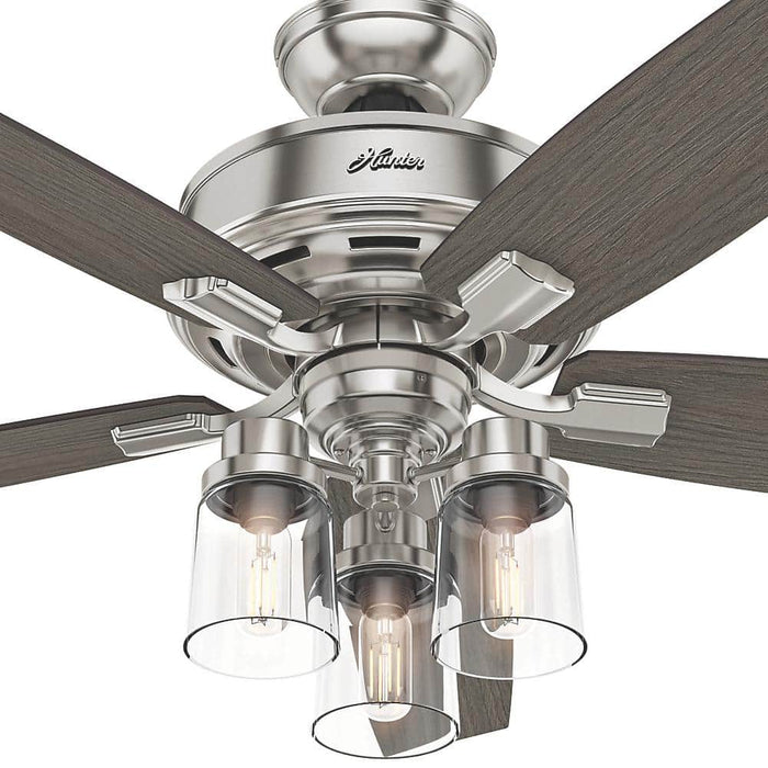 Hunter 52" Bennett Ceiling Fan with 3-Light LED Light Kit and Handheld Remote