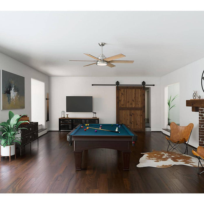 Hunter 60" Warrant Ceiling Fan with LED Light Kit and Wall Control