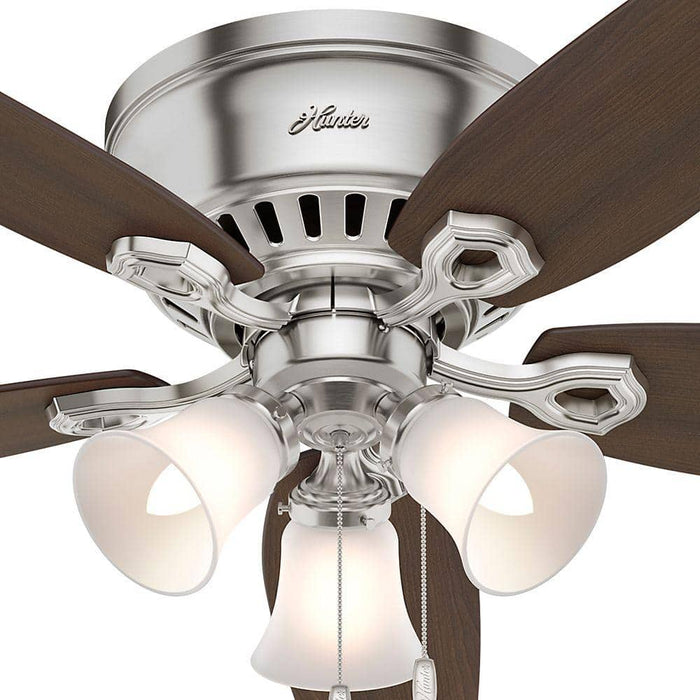 Hunter 52" Builder Hugger Ceiling Fan with LED Light Kit and Pull Chains