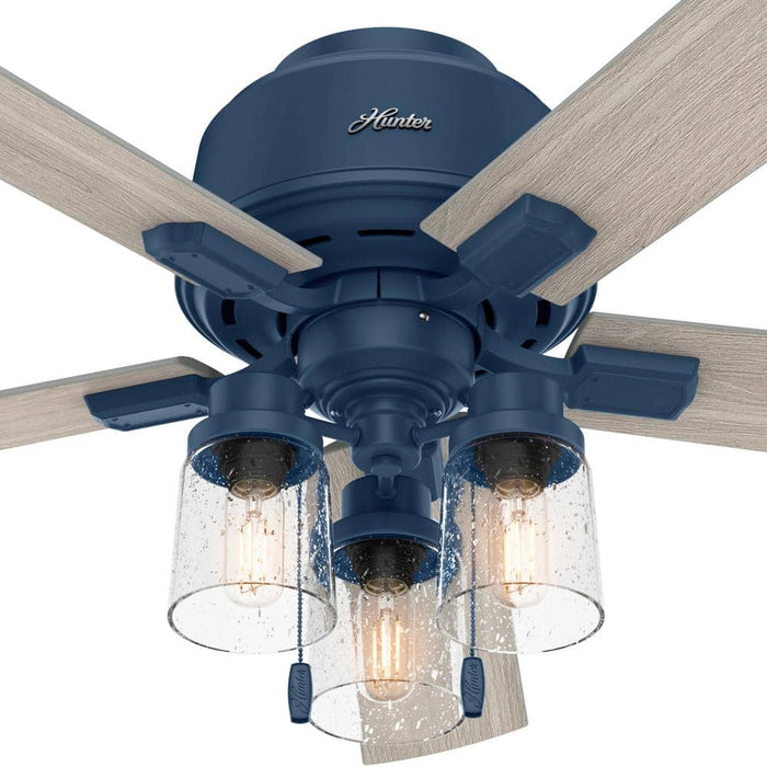 Hunter 52" Hartland Hugger Ceiling Fan with LED Light Kit and Pull Chains