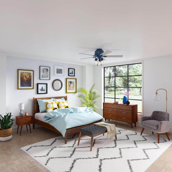 Hunter 52" Hartland Hugger Ceiling Fan with LED Light Kit and Pull Chains