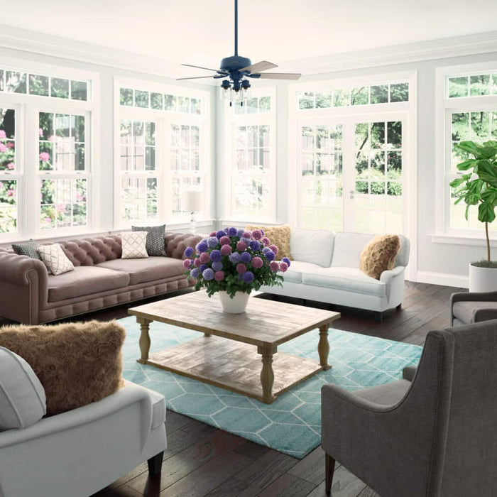 Hunter 44" Hartland Ceiling Fan with LED Light Kit and Pull Chains